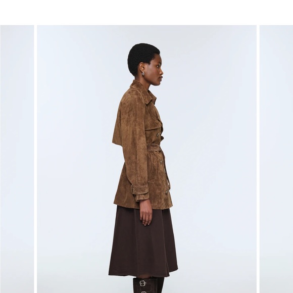 Women's Ducie Lisa Suede Trench Coat - Picture 4 of 9